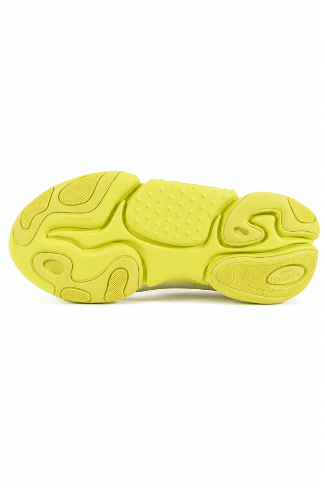 Valentino Garavani Bounce Mesh Sneakers – Neutral & Neon Sole Styles