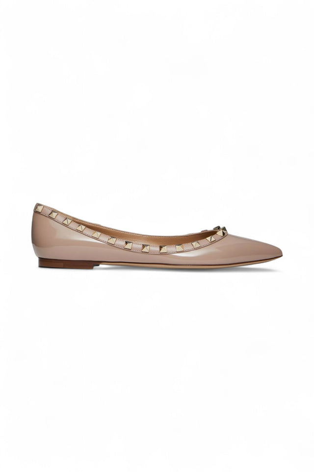 Valentino Garavani Rockstud Patent Leather Ballerina Flats