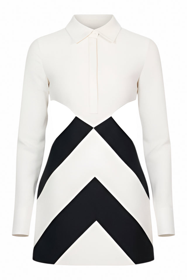 Valentino Chevron Cutout Mini Dress