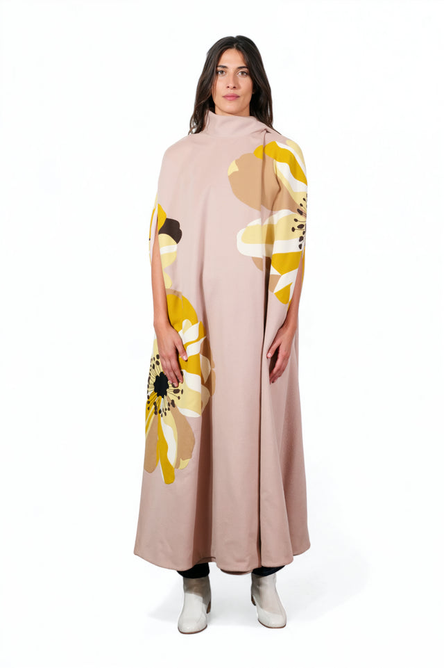 Valentino Blush Floral Cape Coat