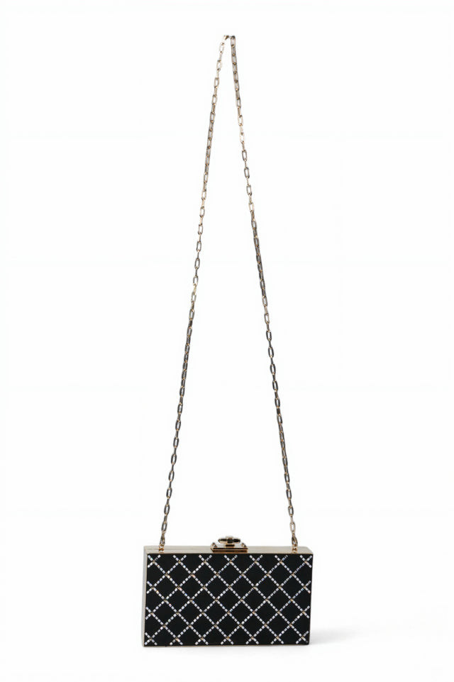 Valentino Garavani Crystal-Embellished Box Clutch Bag