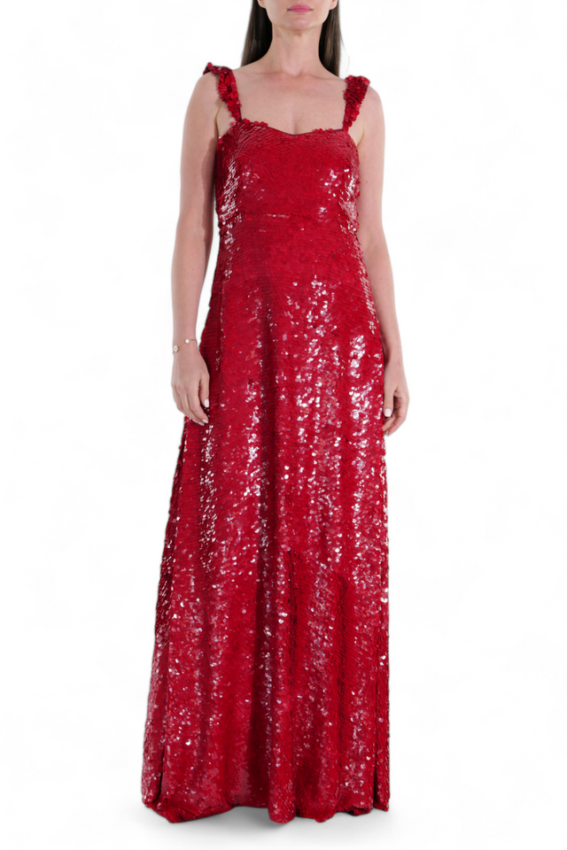 Valentino Garavani Radiant Ruby Sequin Gown