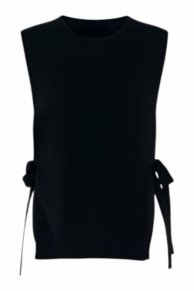 Valentino Black Sweater Vest with Side-Tie