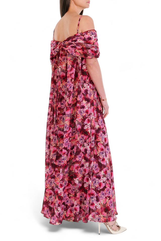 Mikael Aghal Blooming Romance Off-Shoulder Gown