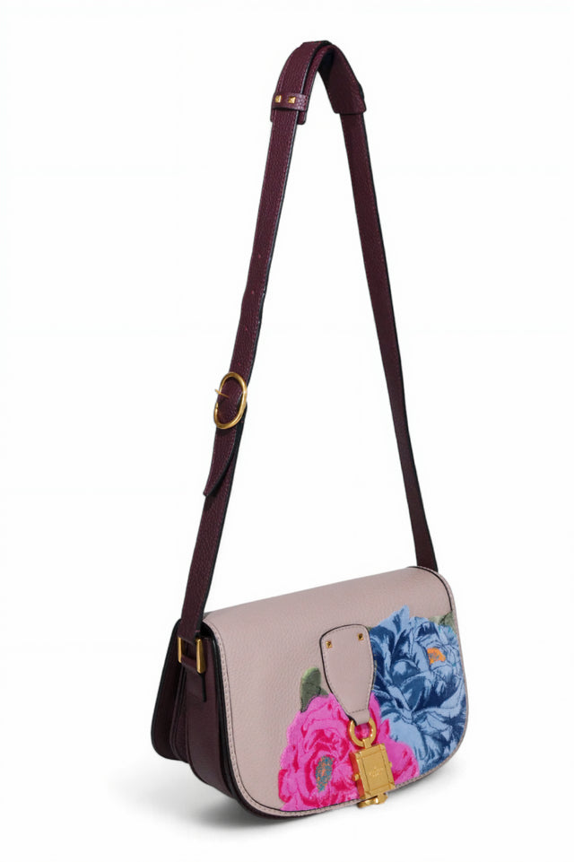 Valentino Garavani Floral Embroidered Lock Shoulder Bag