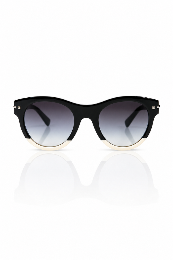 Valentino Garavani Two-Tone Cat-Eye Sunglasses in Black & Ivory