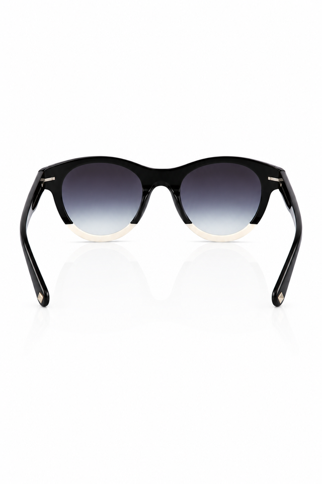 Valentino Garavani Two-Tone Cat-Eye Sunglasses in Black & Ivory
