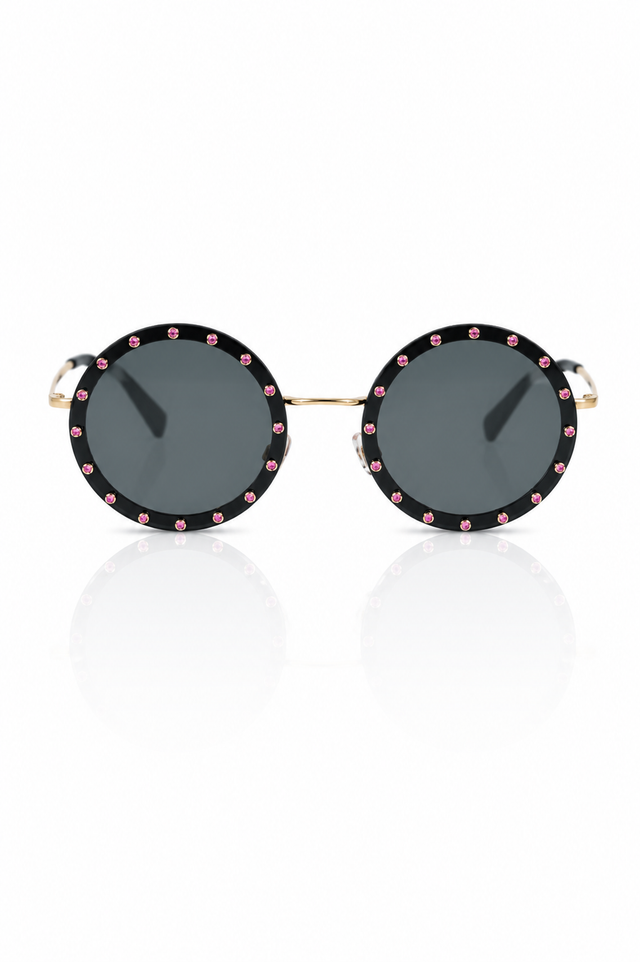 Valentino Garavani Edgy Round Studded Sunglasses with Gradient Lenses