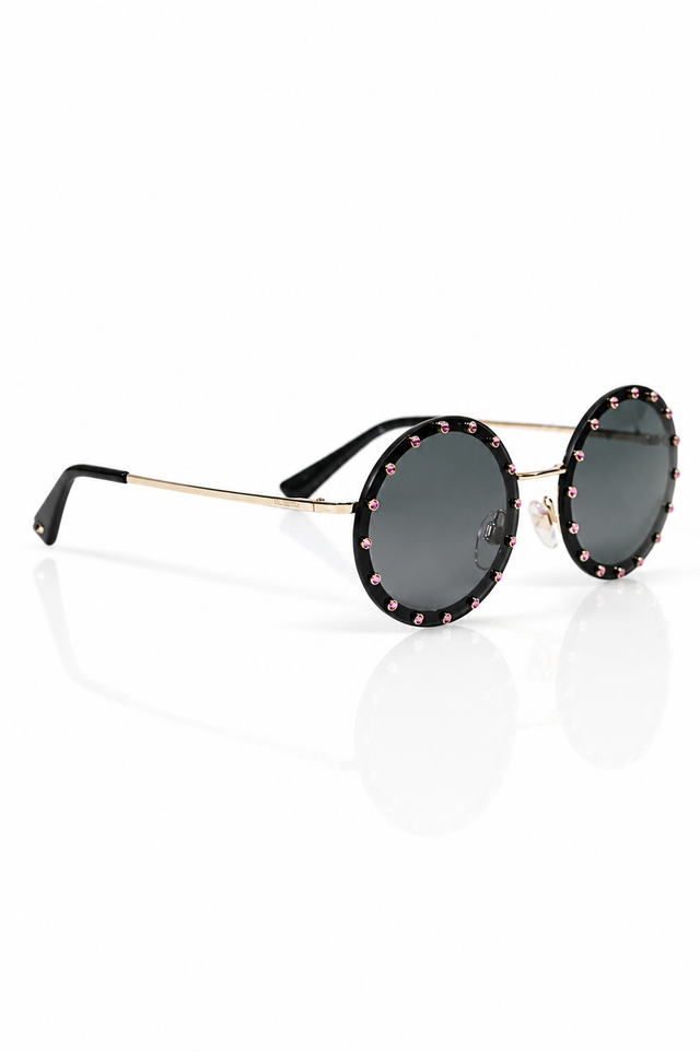 Valentino Garavani Edgy Round Studded Sunglasses with Gradient Lenses