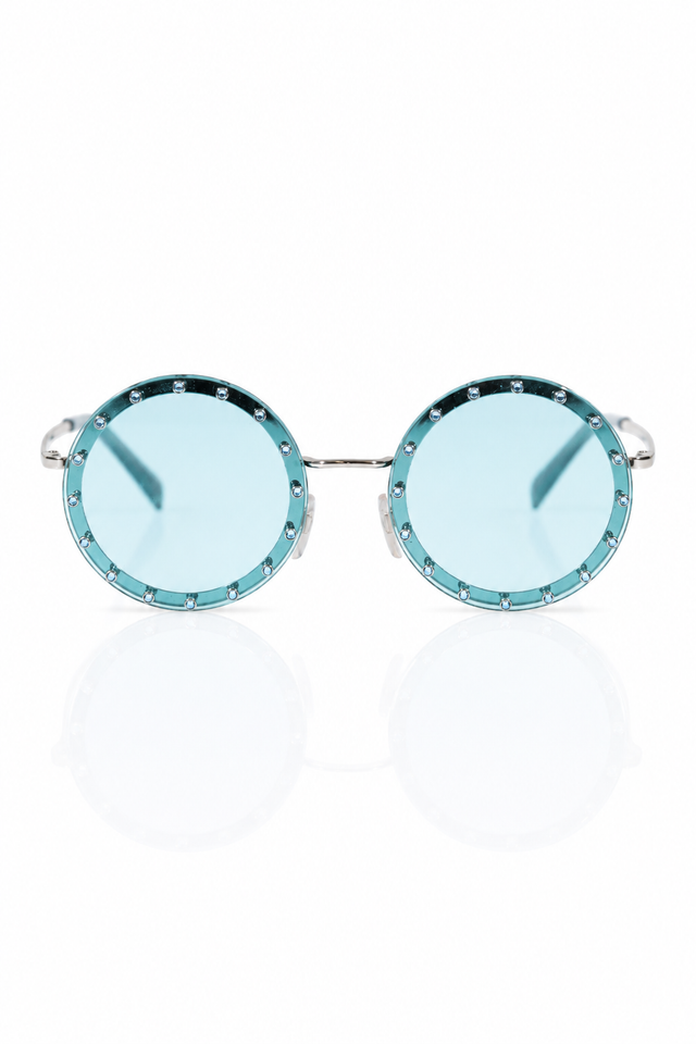 Valentino Garavani Edgy Round Studded Sunglasses with Gradient Lenses