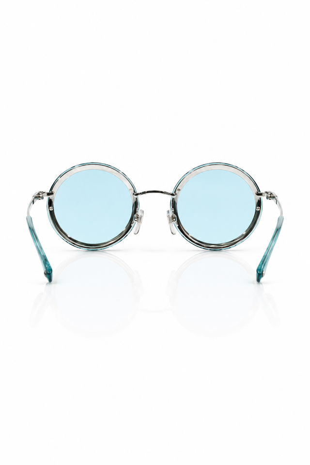 Valentino Garavani Edgy Round Studded Sunglasses with Gradient Lenses