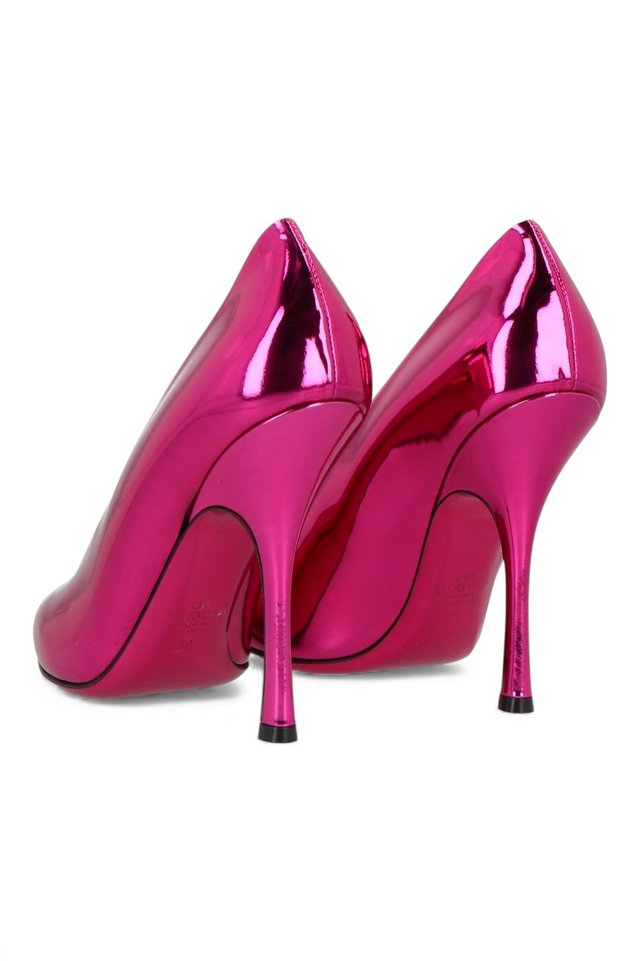 Valentino Garavani Mirror-Finish Stiletto Pumps — Fuchsia Pink
