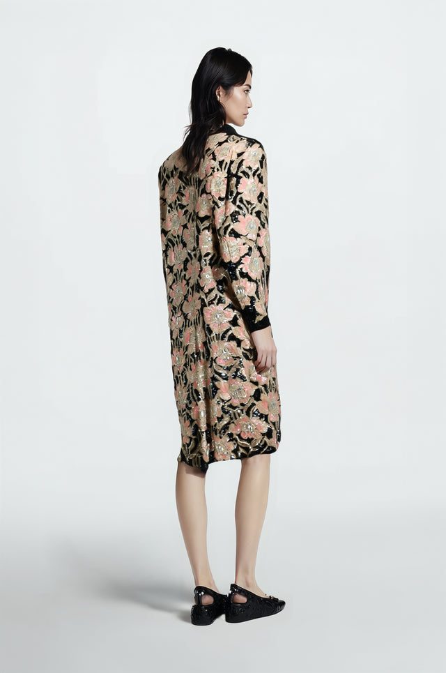 Valentino Embellished Floral Sequin Coat