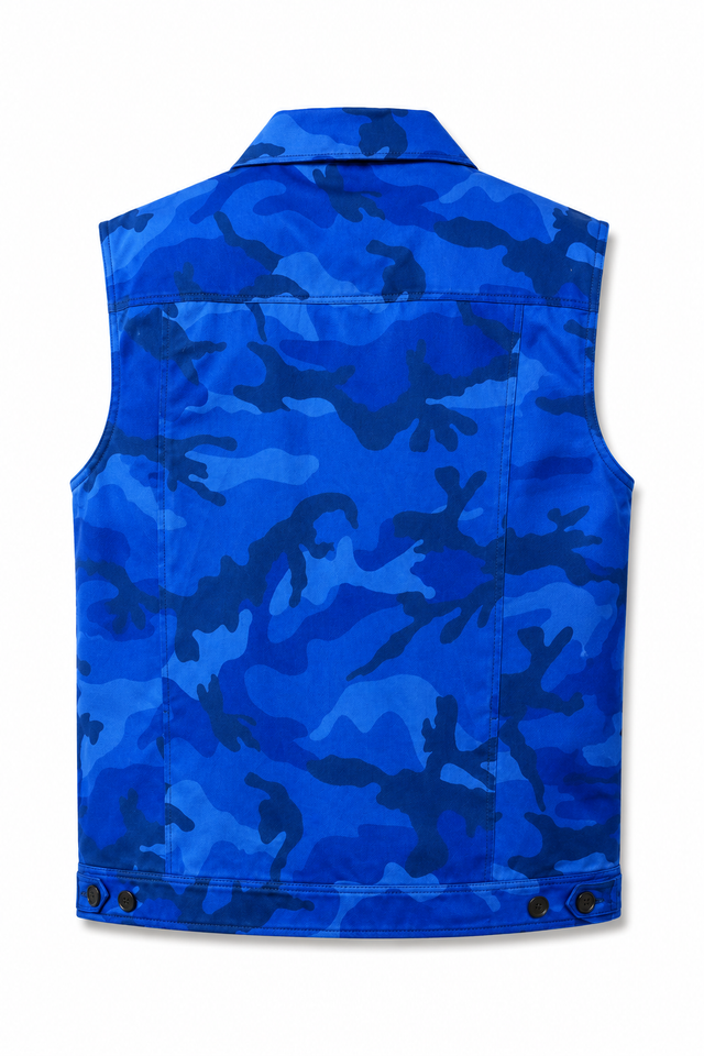 Valentino Blue Camouflage Utility Vest
