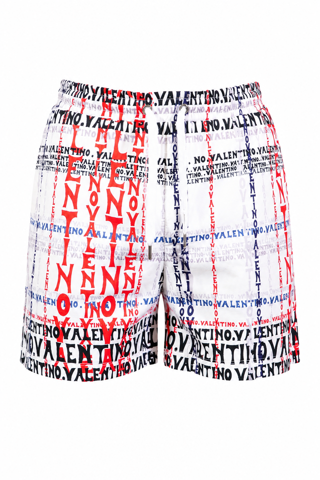 Valentino Allover Logo Print Swim Shorts