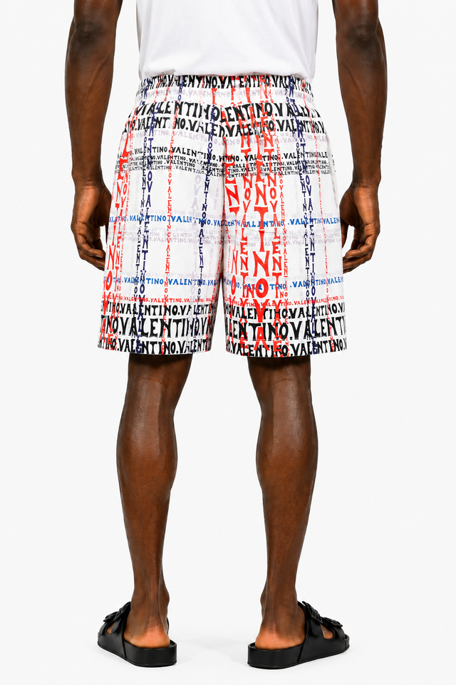 Valentino Allover Logo Print Swim Shorts