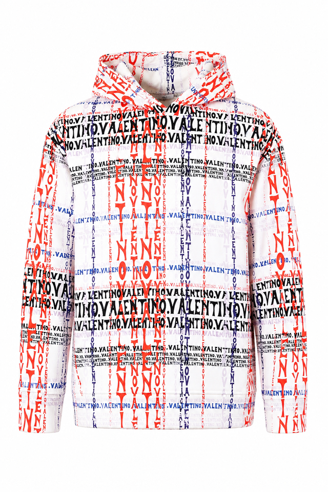 Valentino Allover Logo Print Hoodie