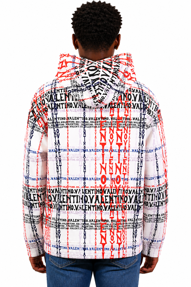 Valentino Allover Logo Print Hoodie