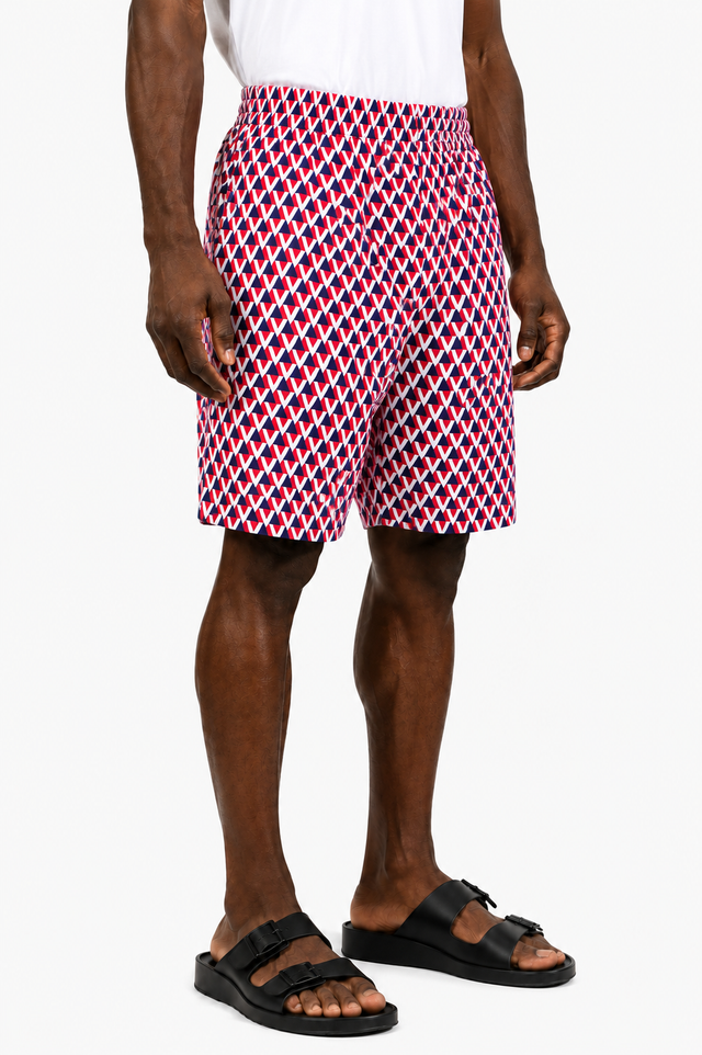 Valentino Geometric V Logo Shorts