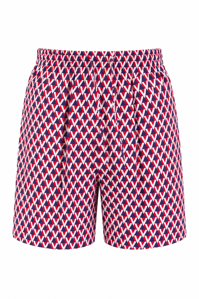 Valentino Geometric V Logo Shorts