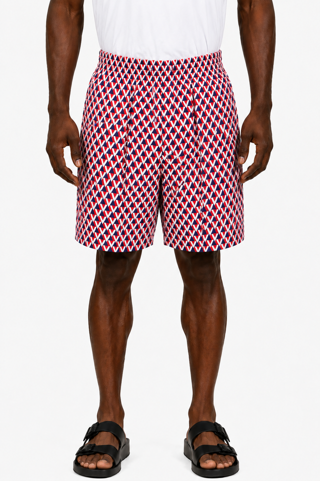 Valentino Geometric V Logo Shorts