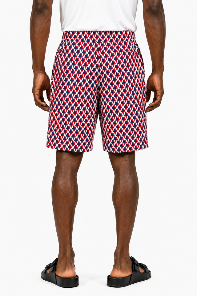 Valentino Geometric V Logo Shorts
