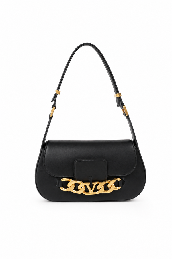 Valentino Garavani VLogo Chain Leather Shoulder Bag