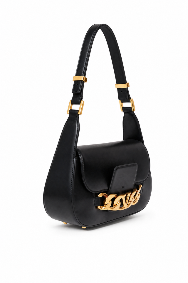 Valentino Garavani VLogo Chain Leather Shoulder Bag