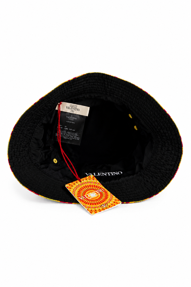 Valentino Garavani Reversible Ikat Print Bucket Hat – Multicolor/Black