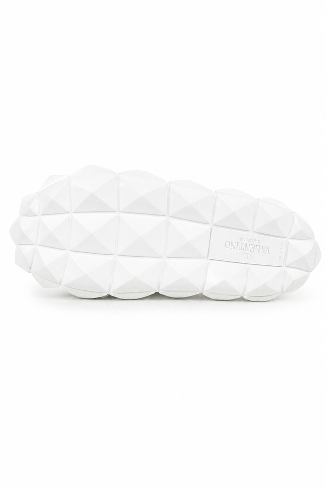 Valentino Garavani One Stud Rubber Slide Sandals in White