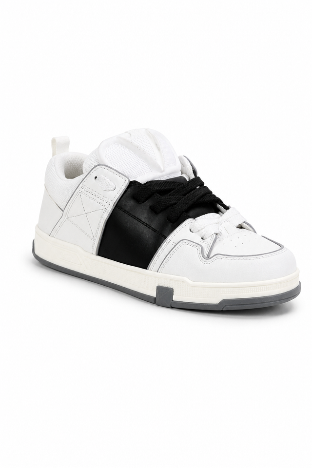 Valentino Garavani Panel Low-Top Sneakers – Burgundy, Black & Blue