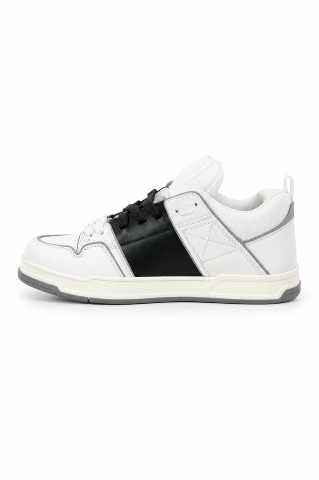 Valentino Garavani Panel Low-Top Sneakers – Burgundy, Black & Blue