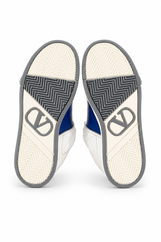 Valentino Garavani Panel Low-Top Sneakers – Burgundy, Black & Blue