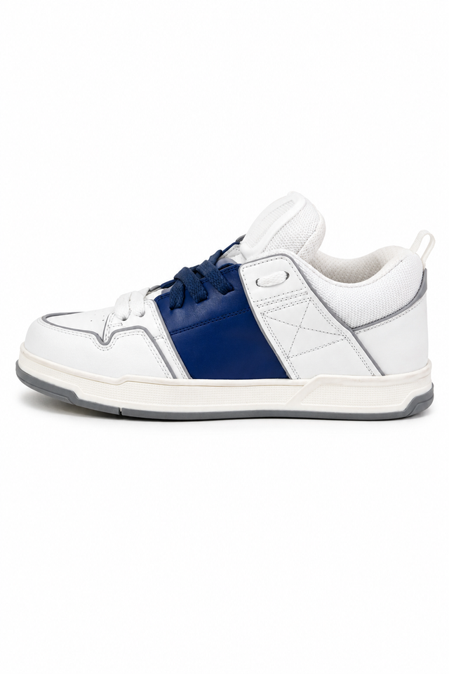Valentino Garavani Panel Low-Top Sneakers – Burgundy, Black & Blue