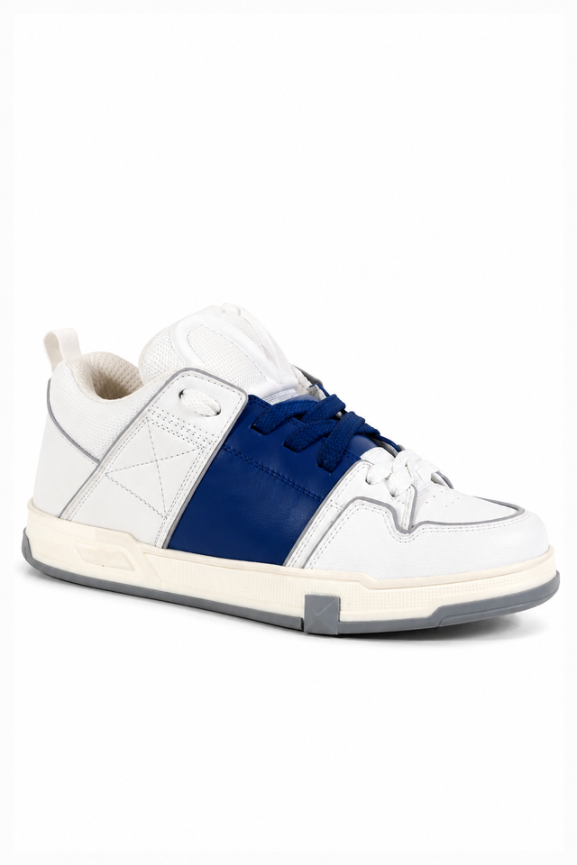 Valentino Garavani Panel Low-Top Sneakers – Burgundy, Black & Blue