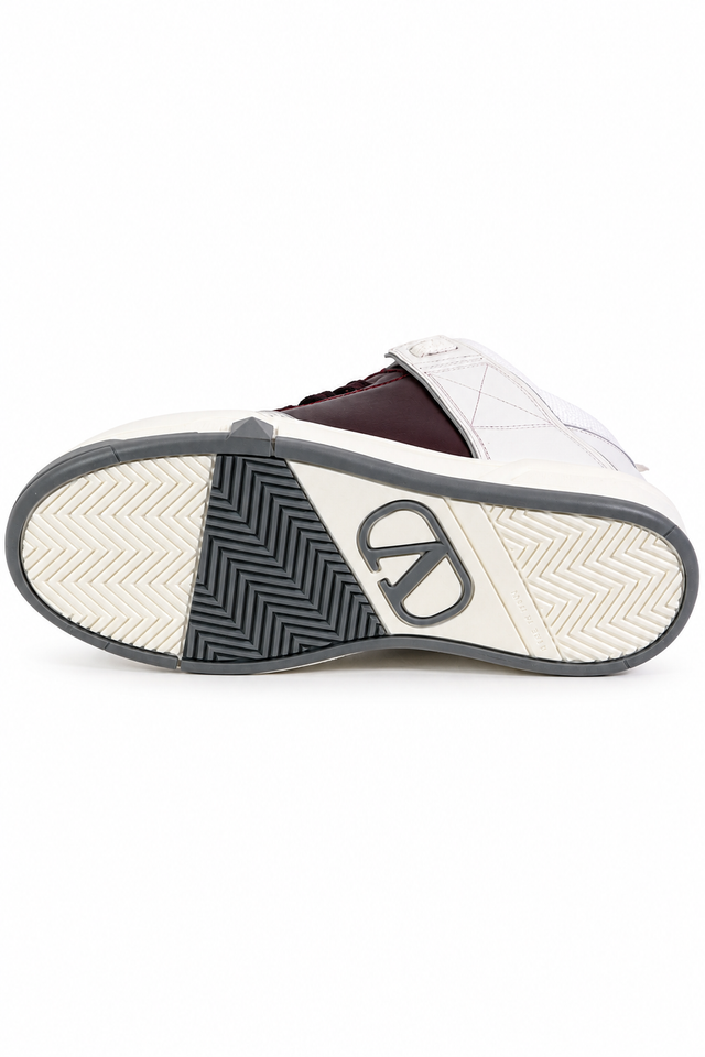 Valentino Garavani Panel Low-Top Sneakers – Burgundy, Black & Blue