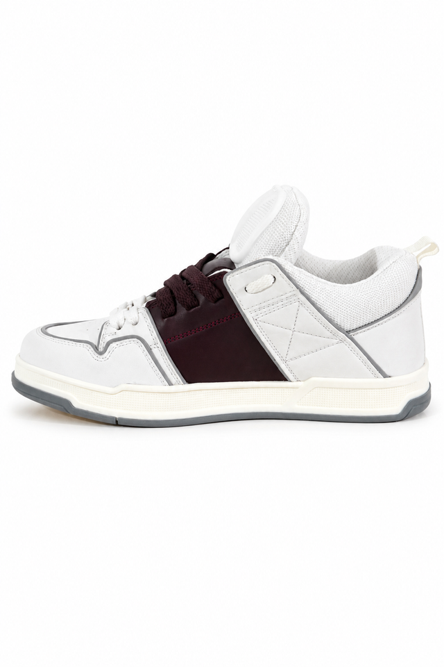 Valentino Garavani Panel Low-Top Sneakers – Burgundy, Black & Blue