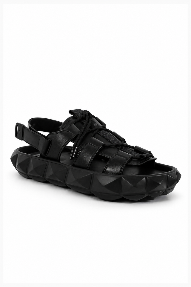Valentino Garavani Roman Stud Cage Sandals – Black