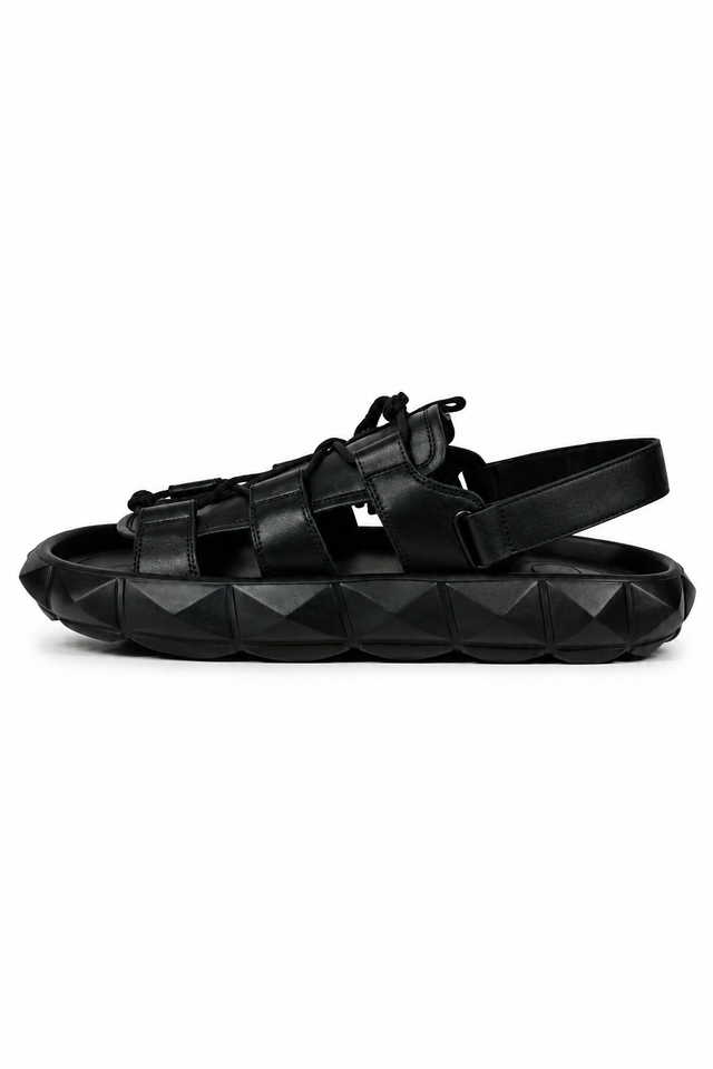 Valentino Garavani Roman Stud Cage Sandals – Black