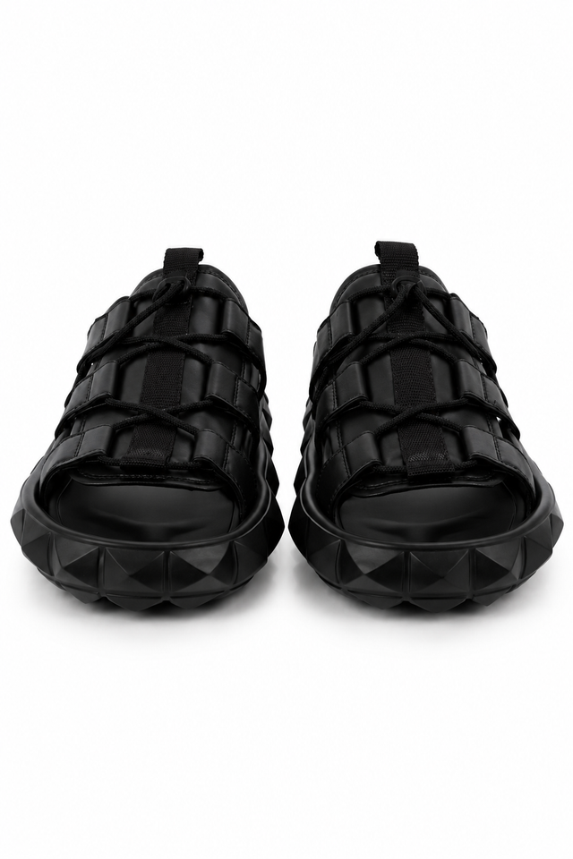 Valentino Garavani Roman Stud Cage Sandals – Black