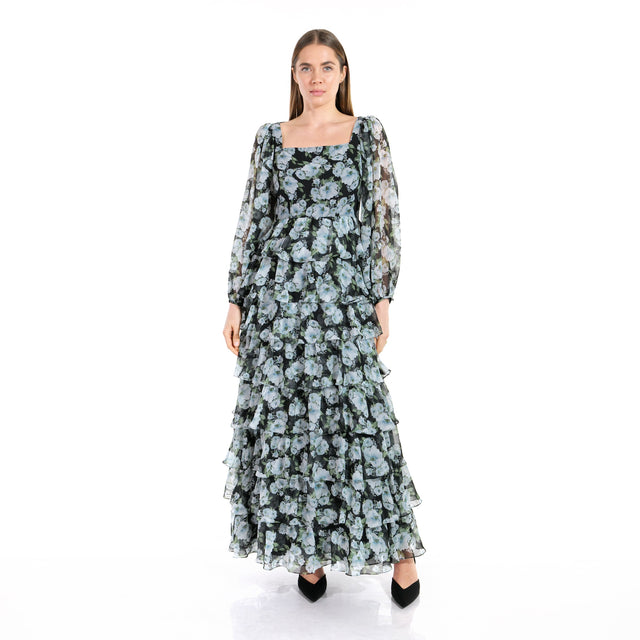 Mikael Aghal Winter Garden Tiered Gown