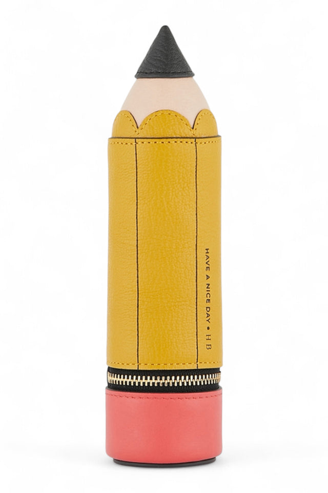 Anya Hindmarch “Have a Nice Day” Pencil Case in Python Leather