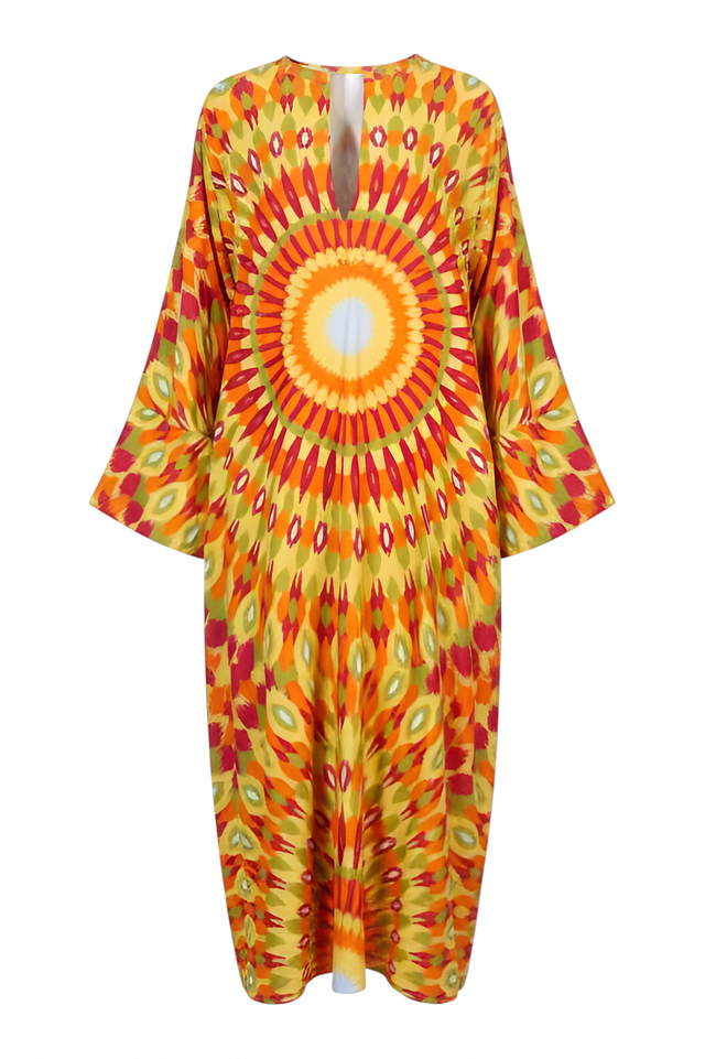 Valentino Sunburst Printed Kaftan Dress