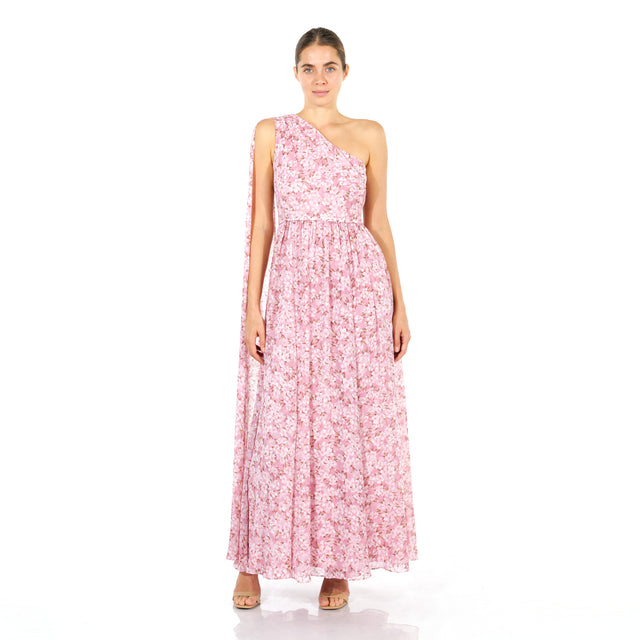 Mikael Aghal One-Shoulder Maxi Dress