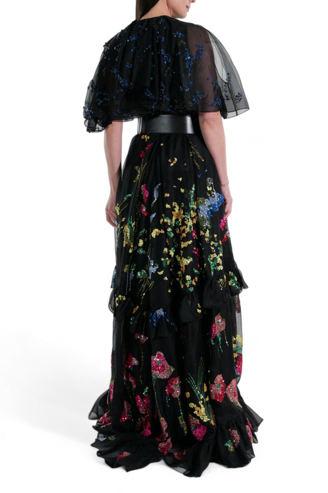 Valentino Midnight Garden Sequin Embellished Gown