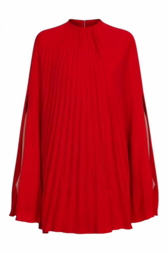 Valentino Red Cape Mini Dress