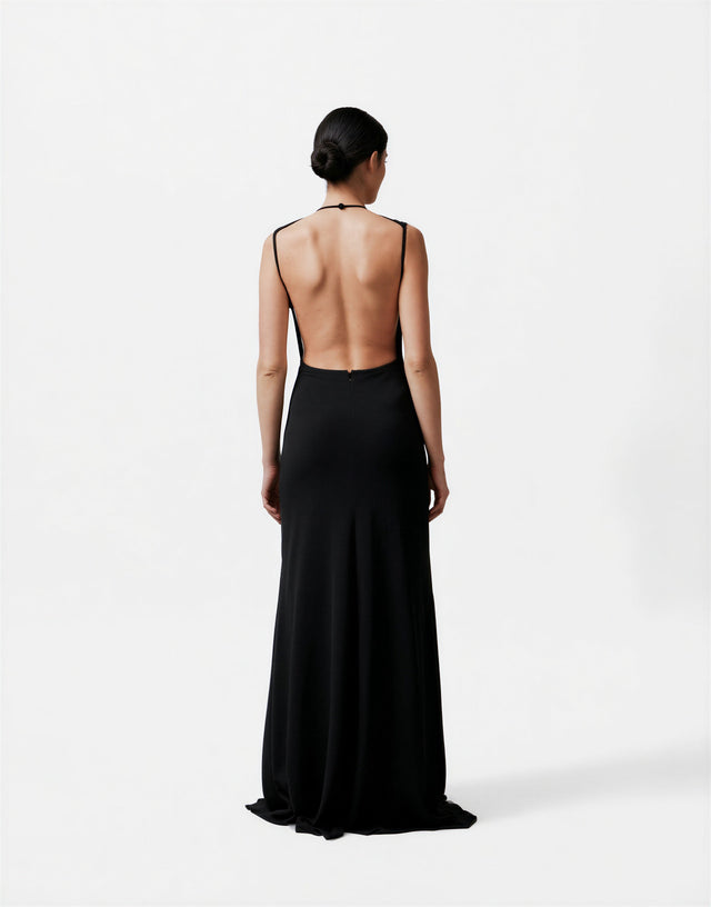 Valentino Black Sleeveless Column Evening Gown