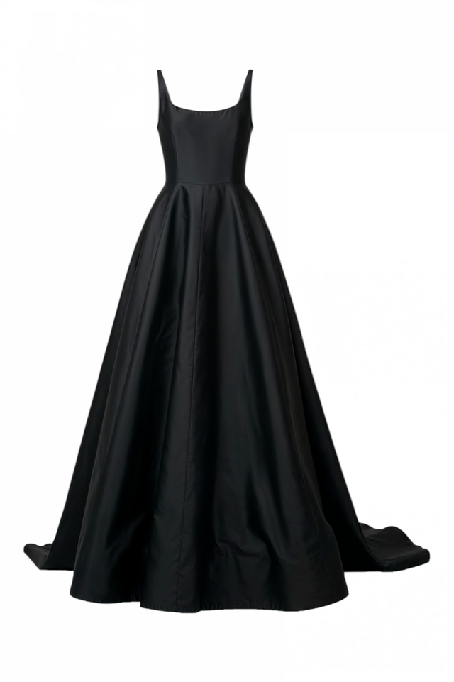 Valentino Black Scoop-Neck Ball Gown