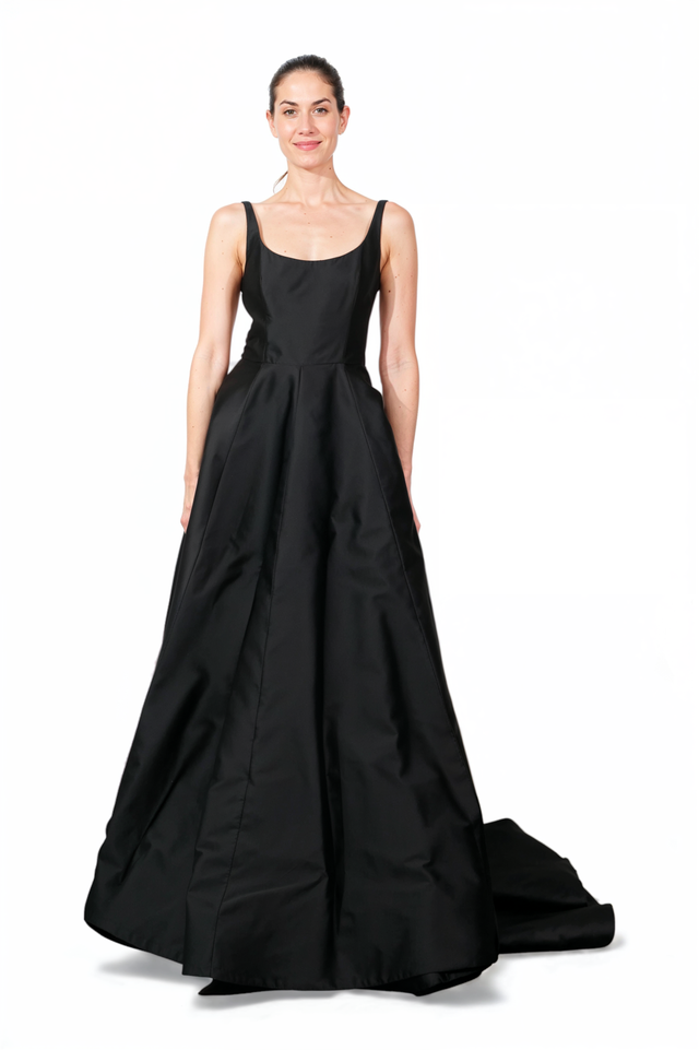 Valentino Black Scoop-Neck Ball Gown