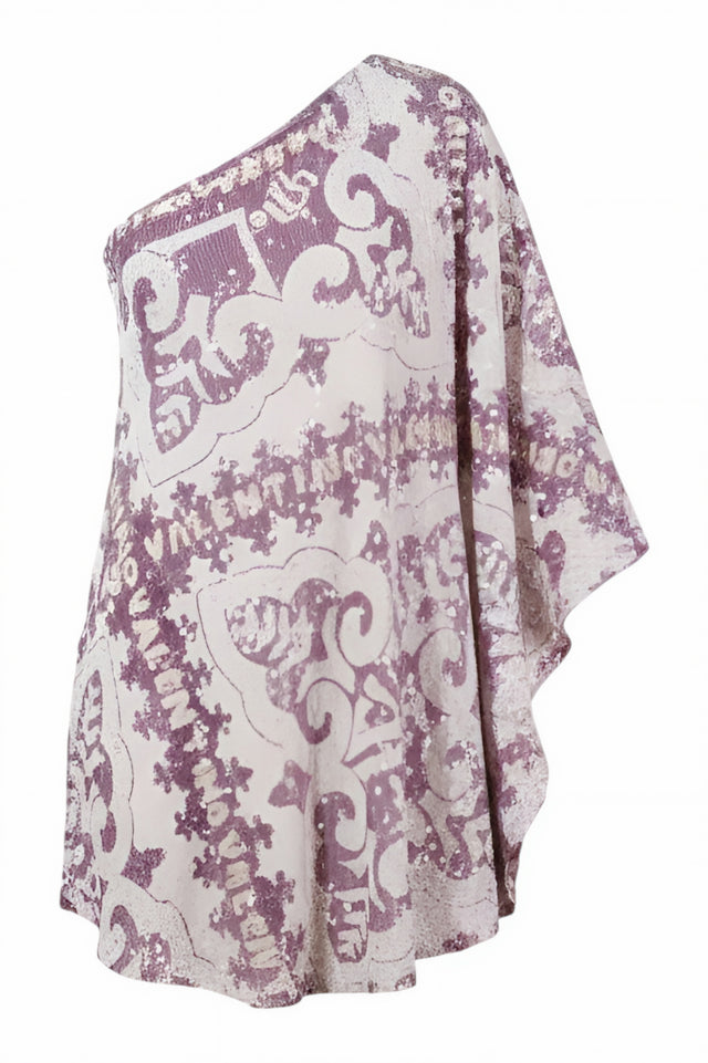 Valentino Sequined One-Shoulder Bandana Mini Dress